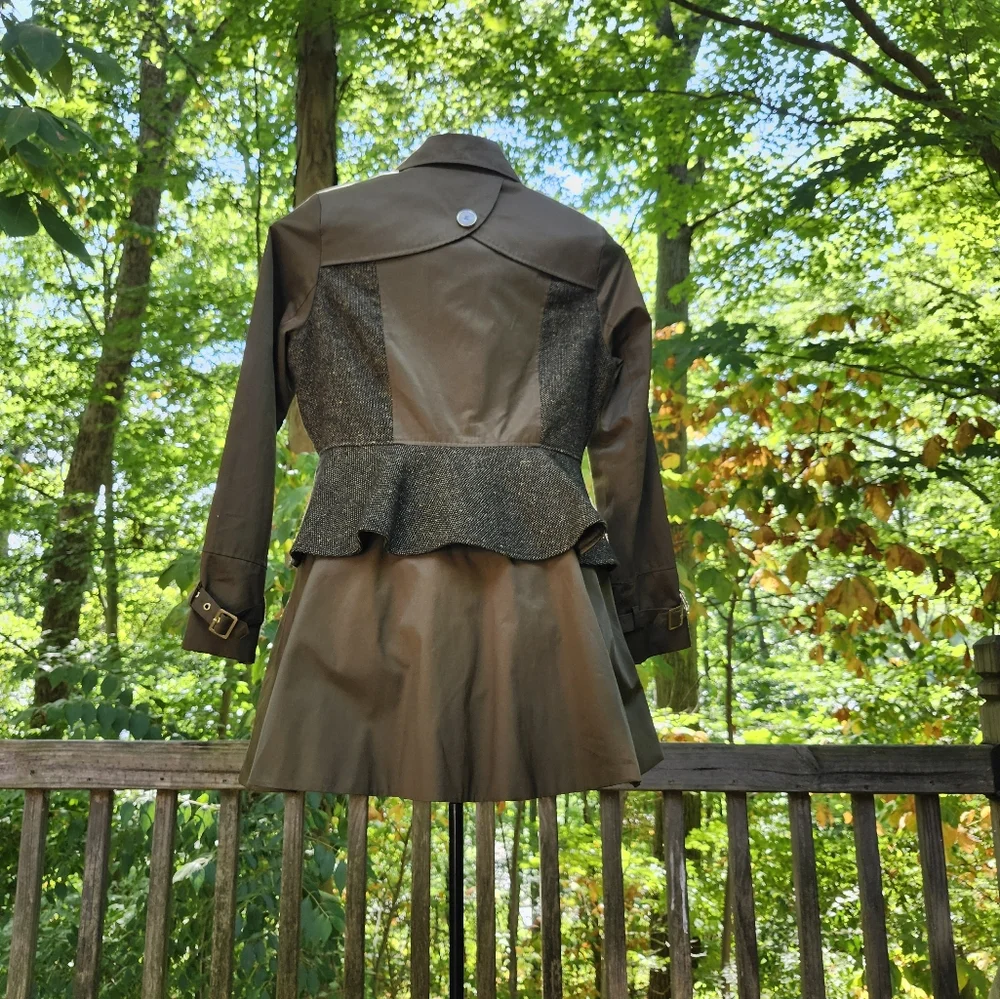 Steve Madden Army Green Trench style Coat - Picture 4 of 5